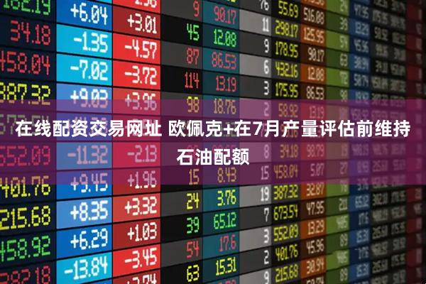 在线配资交易网址 欧佩克+在7月产量评估前维持石油配额