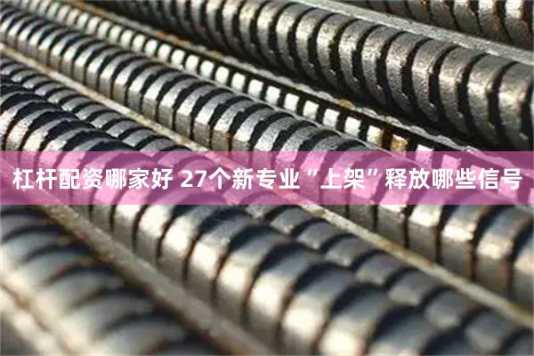杠杆配资哪家好 27个新专业“上架”释放哪些信号
